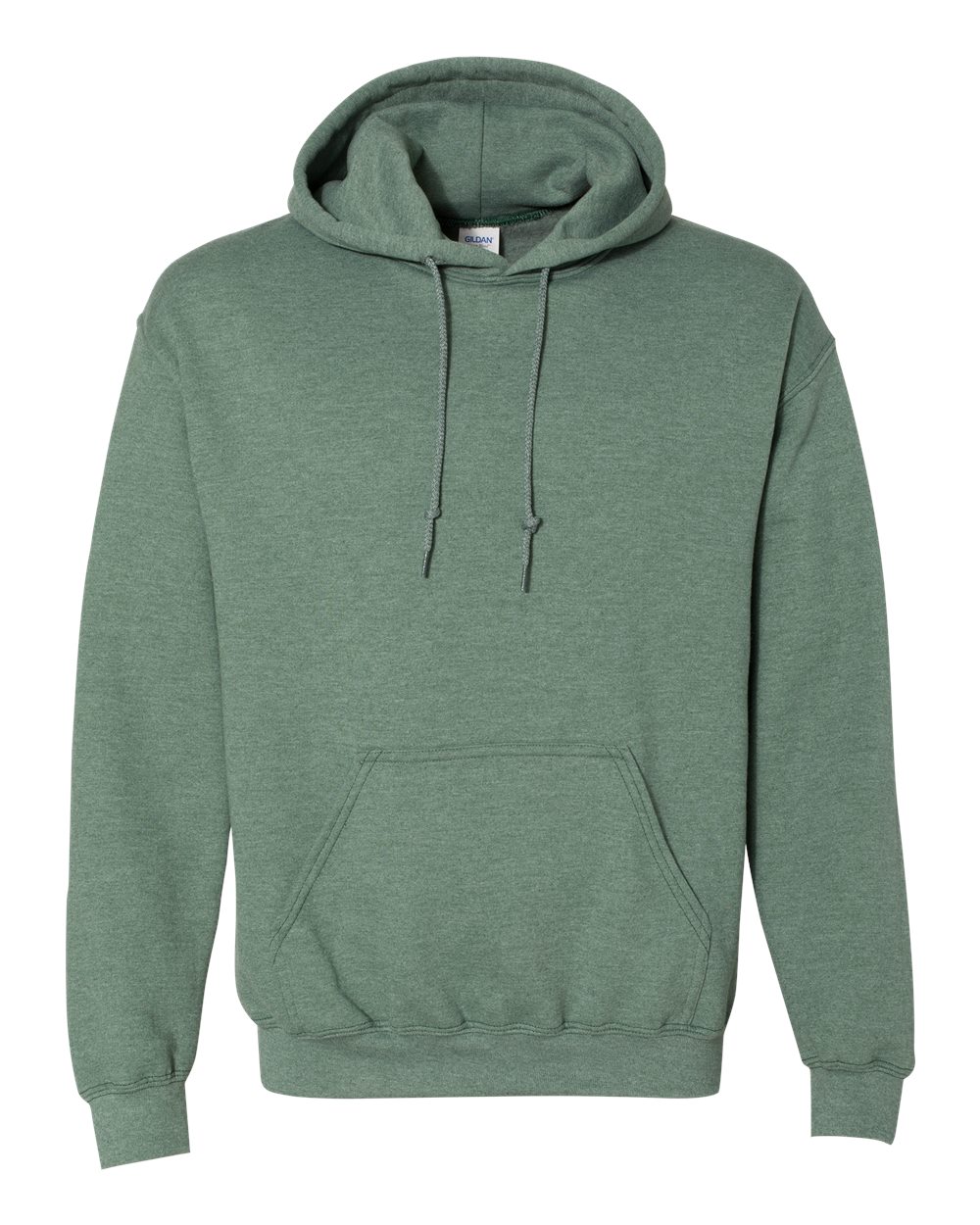 Unisex Heavy Blend™ Hooded Sweatshirt in Heather Dark Green - flat front
