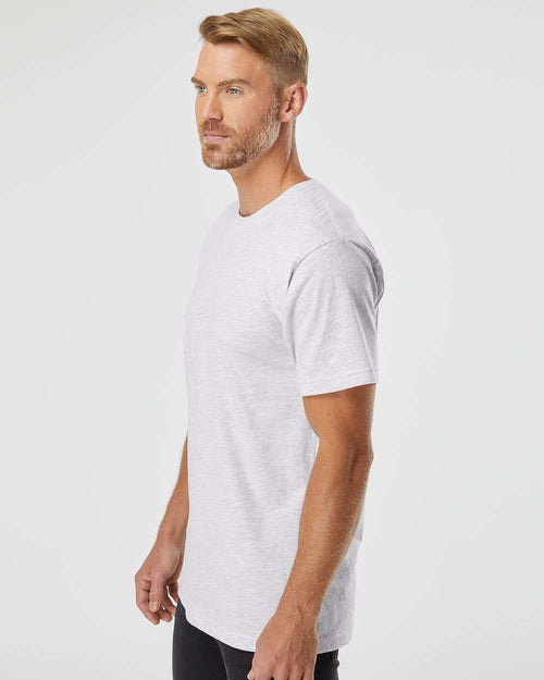 American Apparel Unisex Fine Jersey Tee on model, side