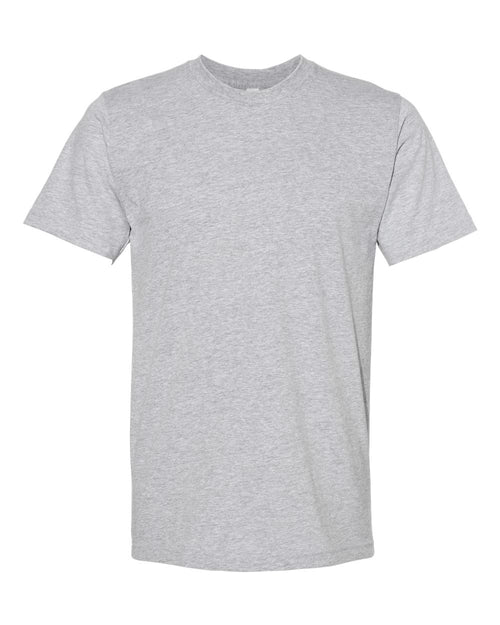 American Apparel Unisex Fine Jersey Tee in Heather Grey - flat front