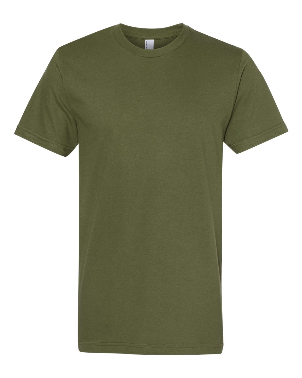 American Apparel Unisex Fine Jersey Tee in Olive - flat front