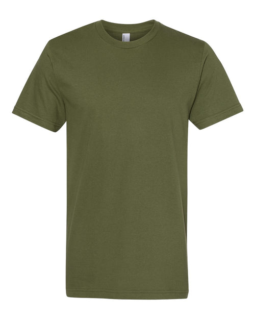 American Apparel Unisex Fine Jersey Tee in Olive - flat front