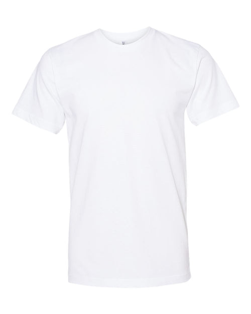 American Apparel Unisex Fine Jersey Tee in White - flat front