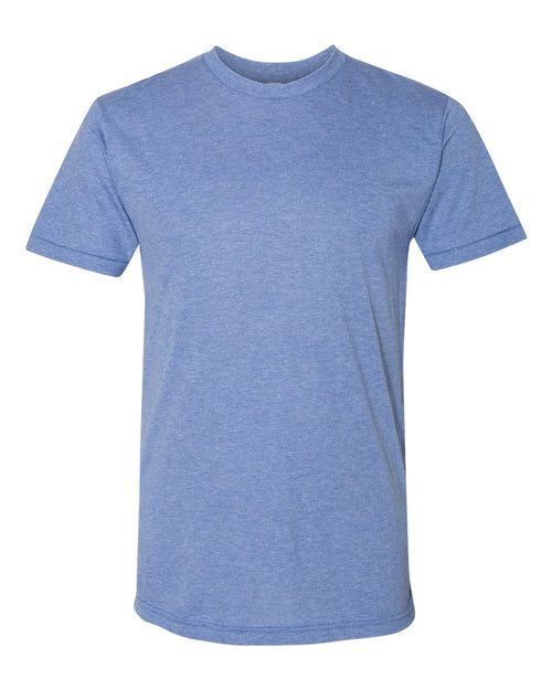 American Apparel Unisex Triblend Track Tee in Athletic Blue - flat front