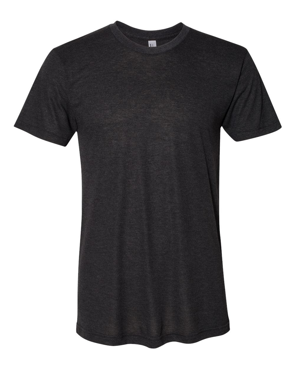 American Apparel Unisex Triblend Track Tee in Tri-Black - flat front