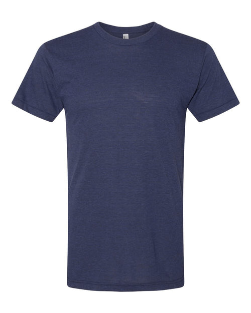 American Apparel Unisex Triblend Track Tee in Tri-Indigo - flat front