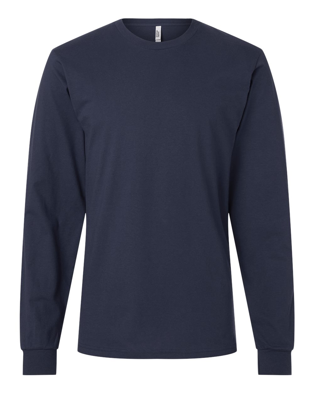American Apparel Unisex Fine Jersey Long Sleeve Tee in Navy - flat front