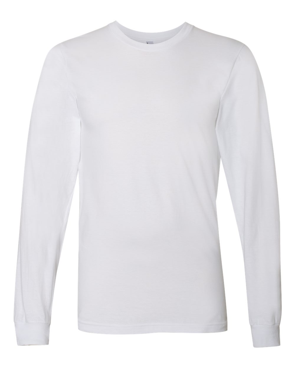 American Apparel Unisex Fine Jersey Long Sleeve Tee in White - flat front