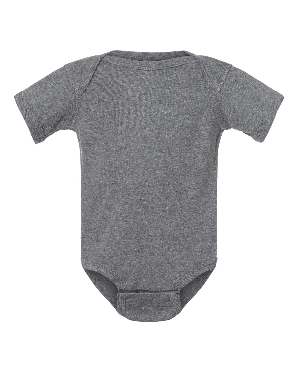Infant Baby Rib Bodysuit in Granite Heather - flat front