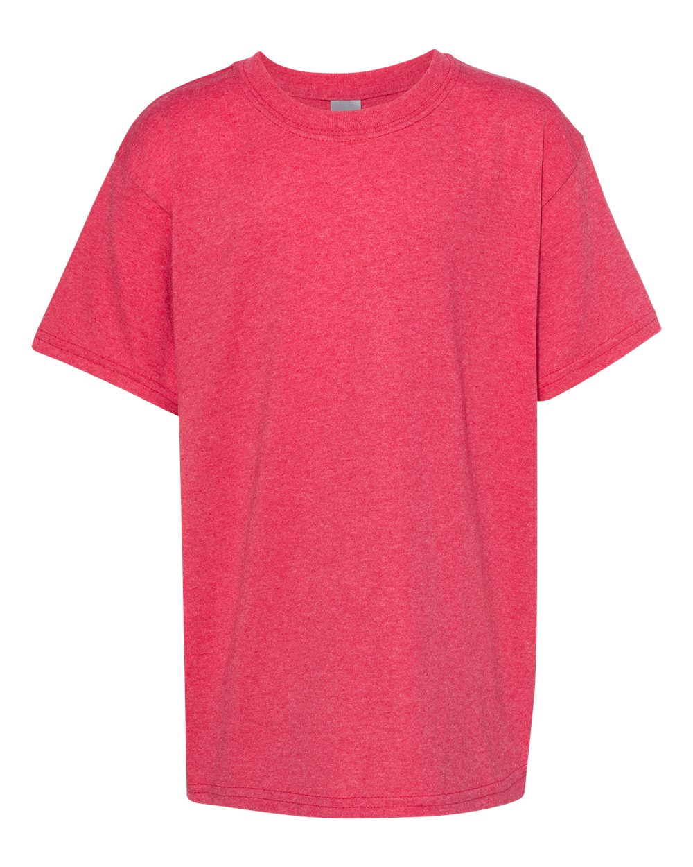 Youth T-Shirt in Heather Red - flat front