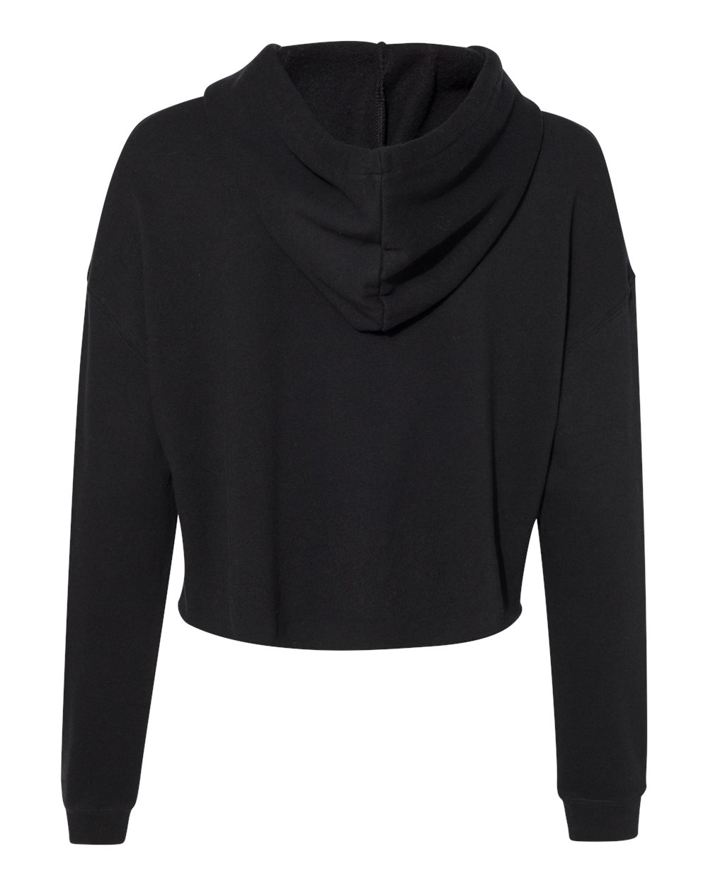 Women's Lightweight Crop Hooded Sweatshirt flat back