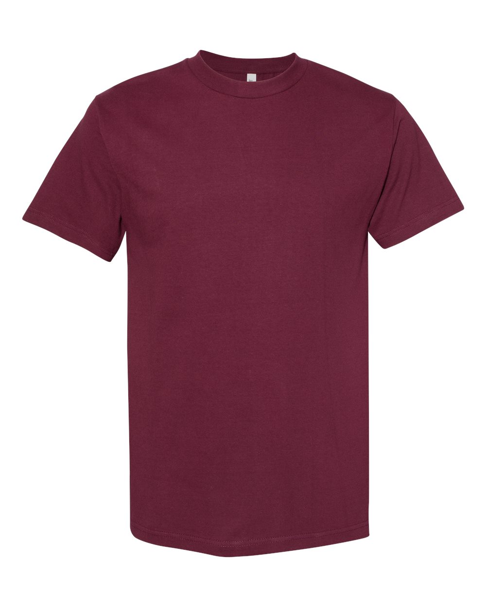 American Apparel Unisex Heavyweight Cotton Tee in Burgundy - flat front