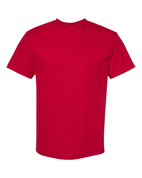 American Apparel Unisex Heavyweight Cotton Tee in Cardinal - flat front