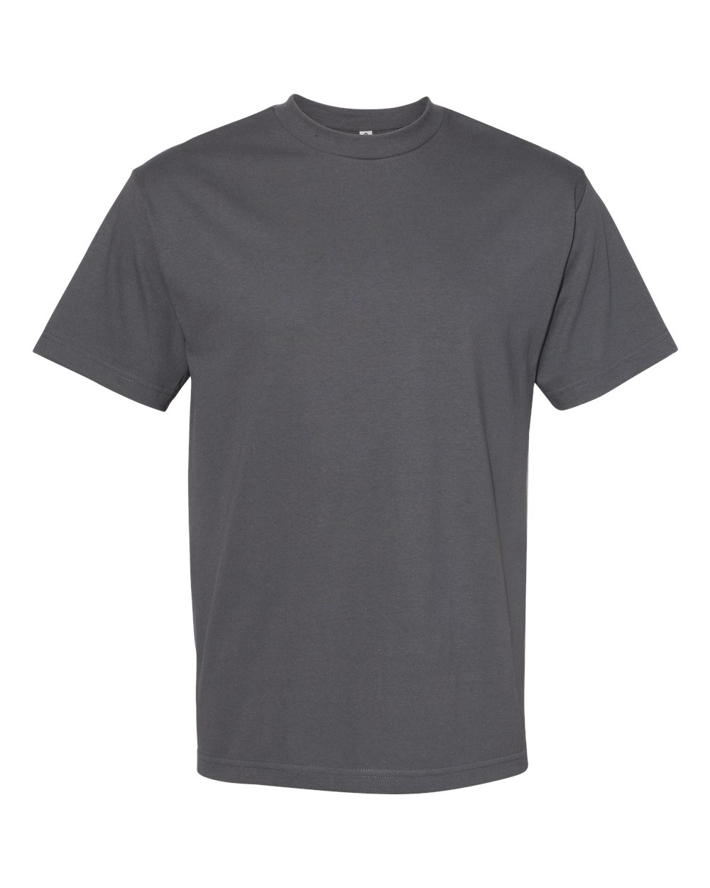 American Apparel Unisex Heavyweight Cotton Tee in Charcoal - flat front