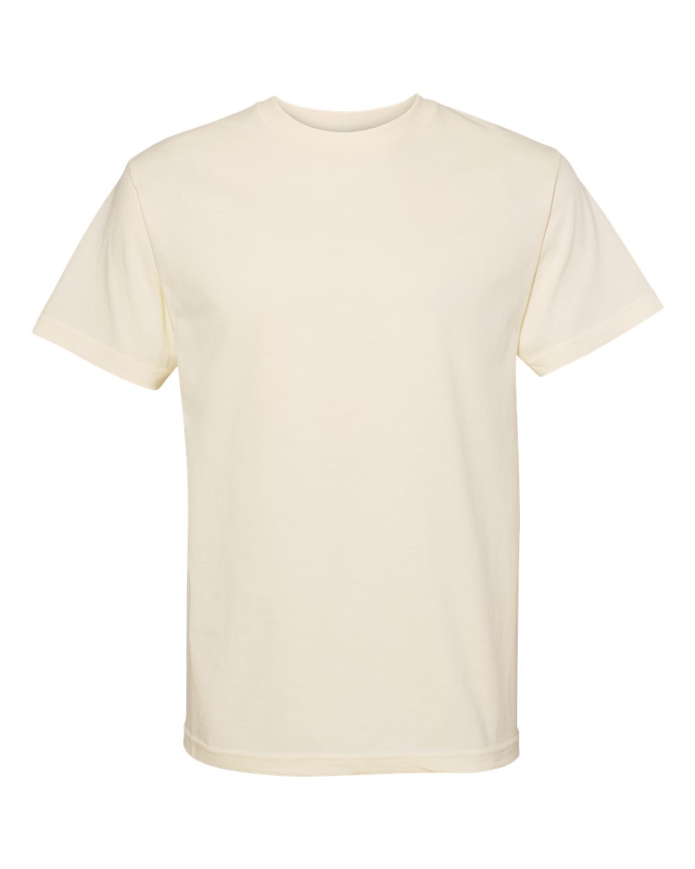 American Apparel Unisex Heavyweight Cotton Tee in Cream - flat front
