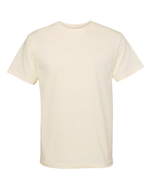 American Apparel Unisex Heavyweight Cotton Tee in Cream - flat front