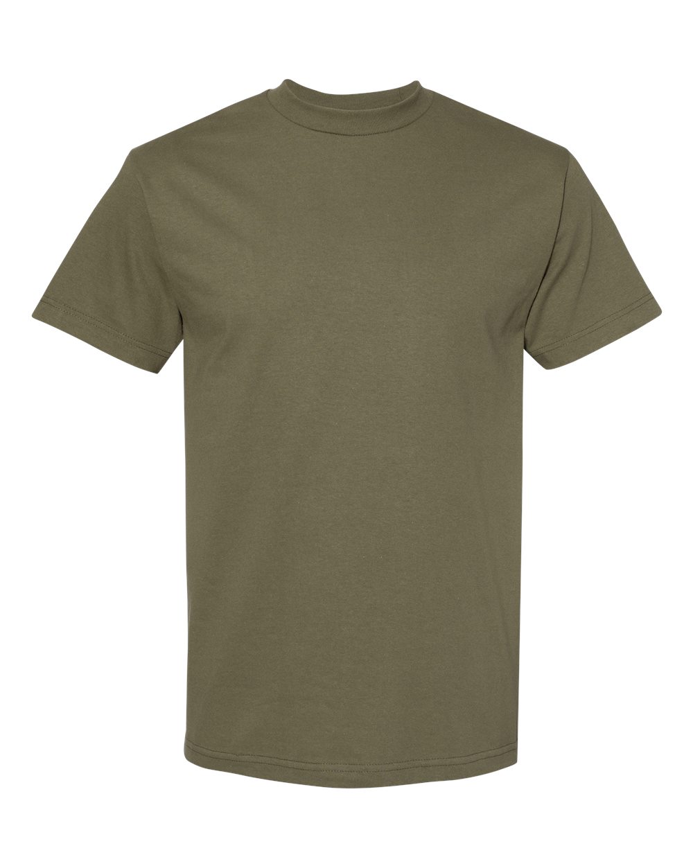 American Apparel Unisex Heavyweight Cotton Tee in Military Green - flat front