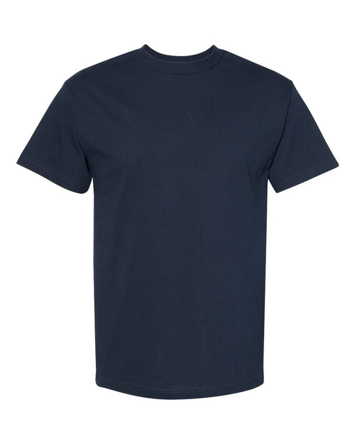 American Apparel Unisex Heavyweight Cotton Tee in True Navy - flat front
