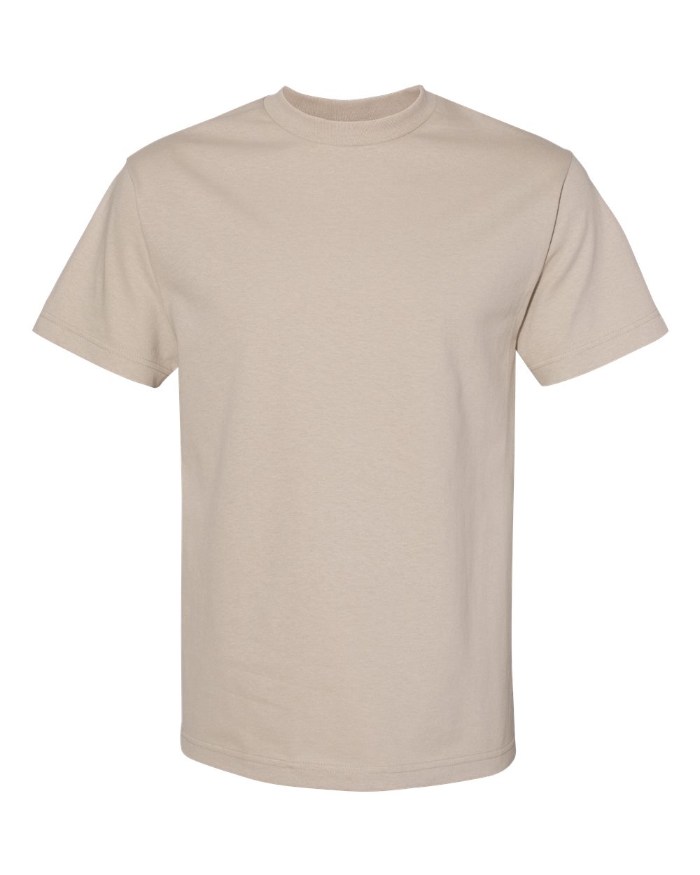 American Apparel Unisex Heavyweight Cotton Tee in Sand - flat front
