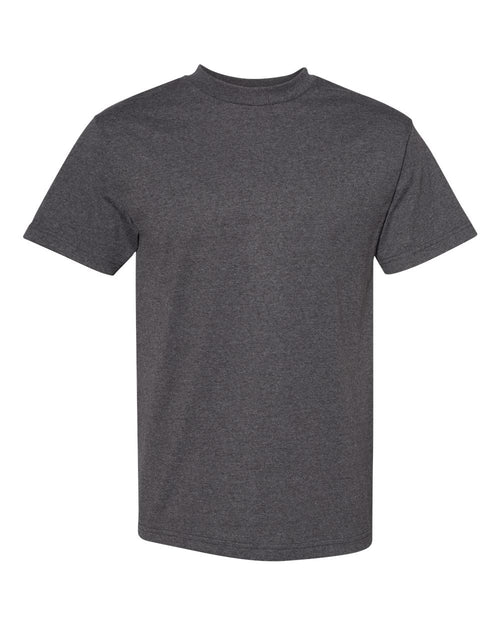 American Apparel Unisex Heavyweight Cotton Tee in Heather Charcoal - flat front