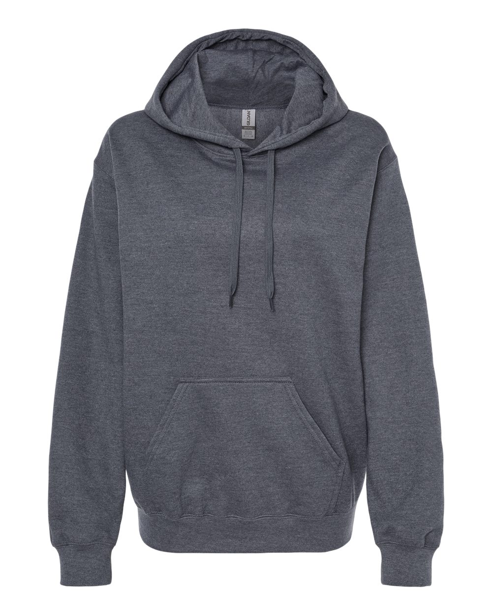 Unisex Hoodie in Dark Heather - flat front
