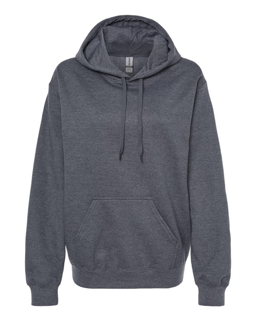 Unisex Hoodie in Dark Heather - flat front