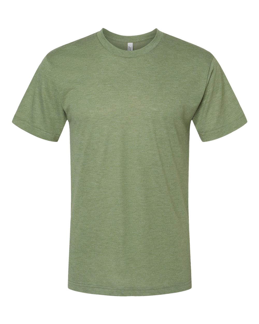 American Apparel Unisex Triblend Track Tee in Tri-Olive - flat front