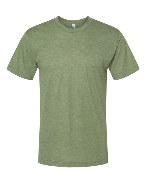 American Apparel Unisex Triblend Track Tee in Tri-Olive - flat front